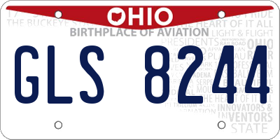 OH license plate GLS8244