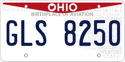 OH license plate GLS8250