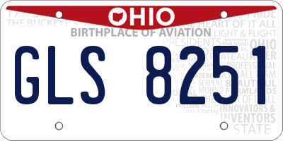 OH license plate GLS8251