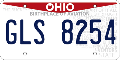 OH license plate GLS8254