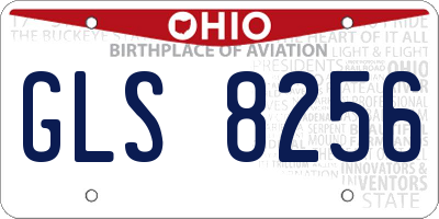 OH license plate GLS8256