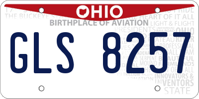 OH license plate GLS8257