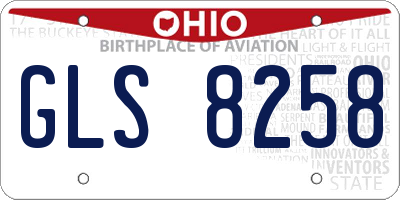 OH license plate GLS8258