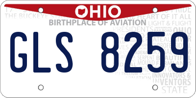 OH license plate GLS8259
