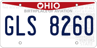 OH license plate GLS8260