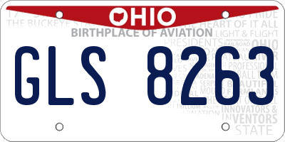 OH license plate GLS8263
