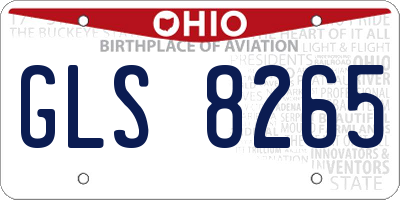OH license plate GLS8265