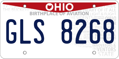 OH license plate GLS8268