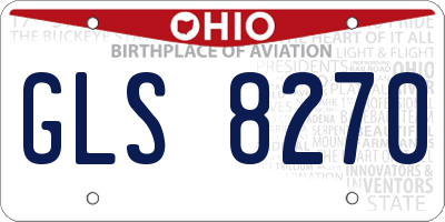 OH license plate GLS8270