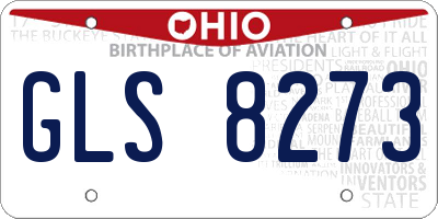 OH license plate GLS8273