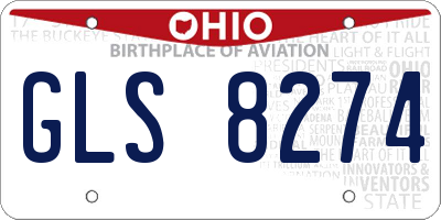 OH license plate GLS8274