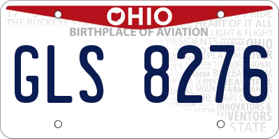 OH license plate GLS8276
