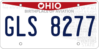 OH license plate GLS8277