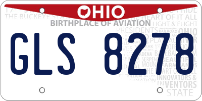 OH license plate GLS8278