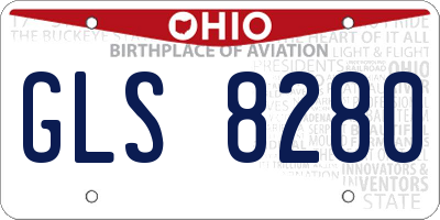 OH license plate GLS8280