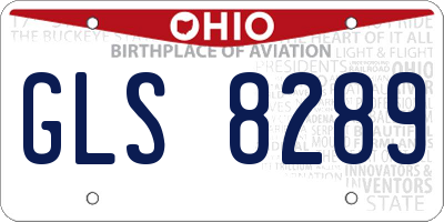OH license plate GLS8289