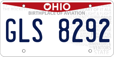 OH license plate GLS8292