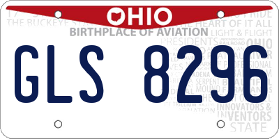 OH license plate GLS8296