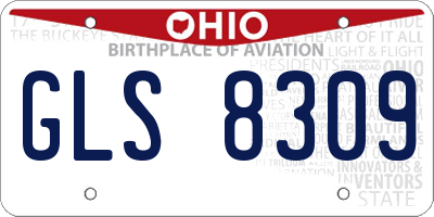 OH license plate GLS8309