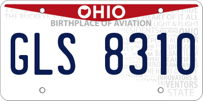 OH license plate GLS8310
