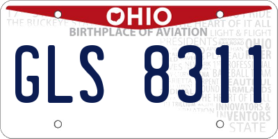 OH license plate GLS8311