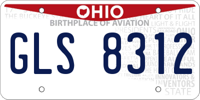 OH license plate GLS8312