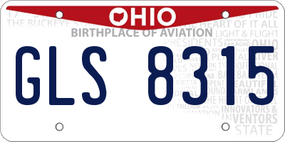 OH license plate GLS8315