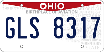 OH license plate GLS8317