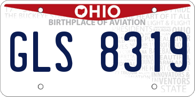 OH license plate GLS8319
