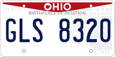 OH license plate GLS8320