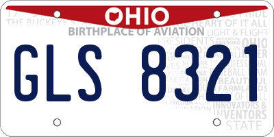 OH license plate GLS8321