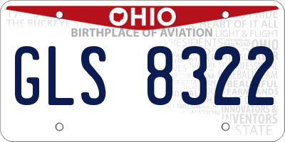 OH license plate GLS8322