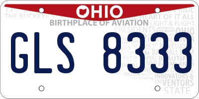 OH license plate GLS8333
