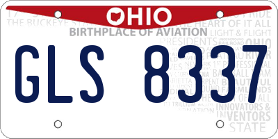 OH license plate GLS8337