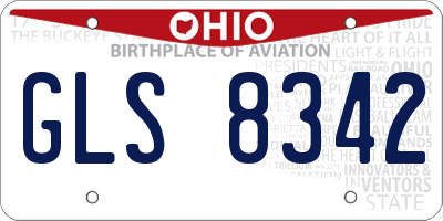 OH license plate GLS8342