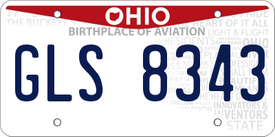 OH license plate GLS8343