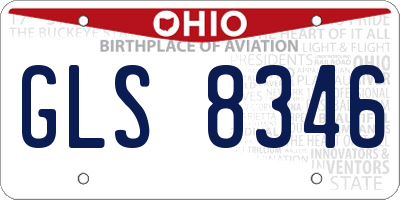 OH license plate GLS8346
