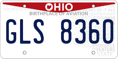OH license plate GLS8360