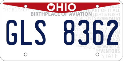 OH license plate GLS8362