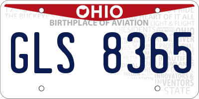 OH license plate GLS8365