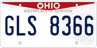 OH license plate GLS8366