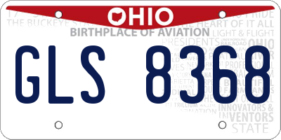 OH license plate GLS8368
