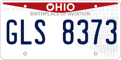 OH license plate GLS8373