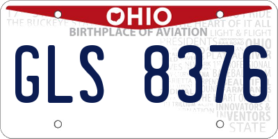 OH license plate GLS8376