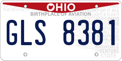 OH license plate GLS8381