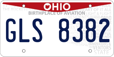 OH license plate GLS8382