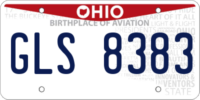 OH license plate GLS8383