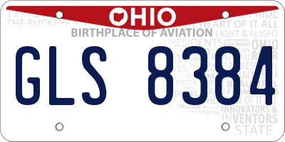 OH license plate GLS8384
