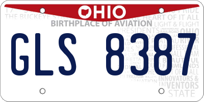OH license plate GLS8387