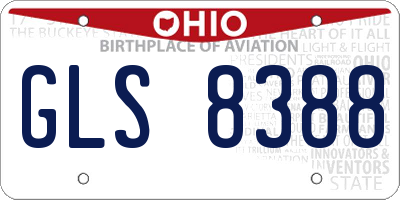 OH license plate GLS8388